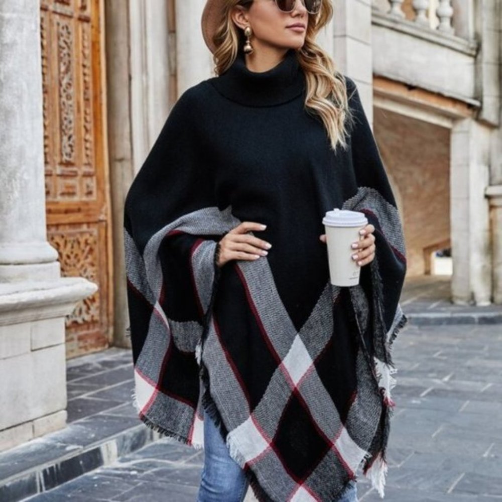 Modern Turtleneck Poncho! - Picture 7 of 11